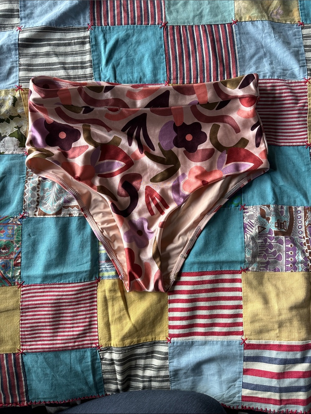 MINKPINK High-Waist Floral Print Bikini Bottoms - Pink Multi
